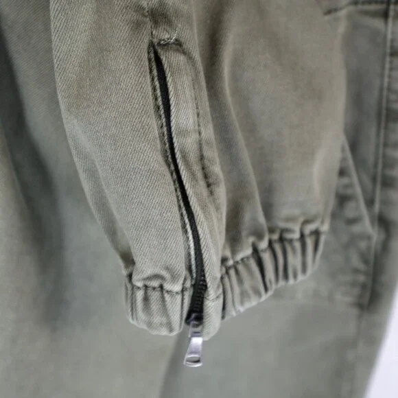 Paige Mayslie Jogger Utility Stretch Ankle Zip Hem Womens 24 Army Green Olive - Picture 4 of 11